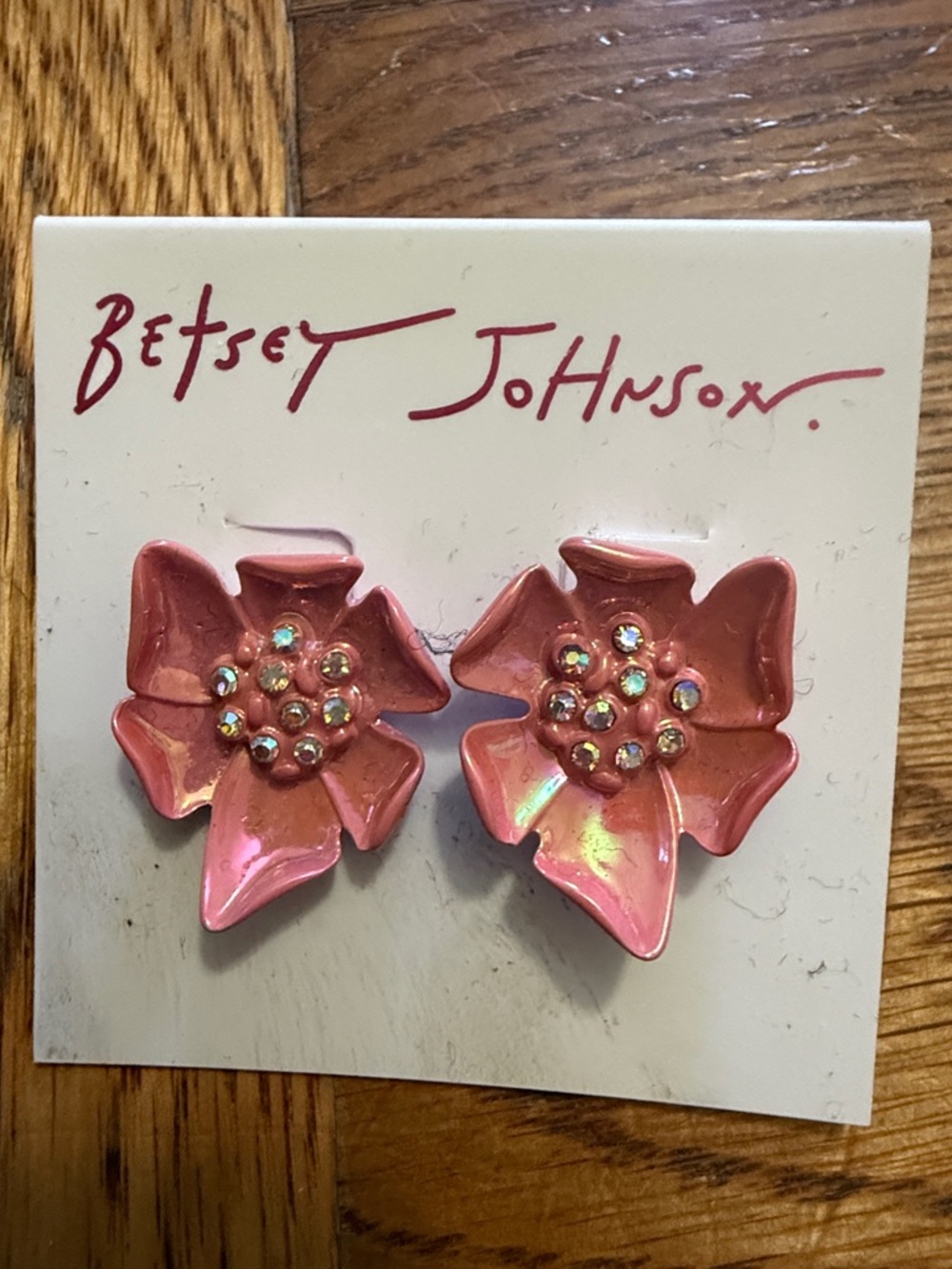 Betsey Johnson Garden Glam Crystal Stud Earrings New